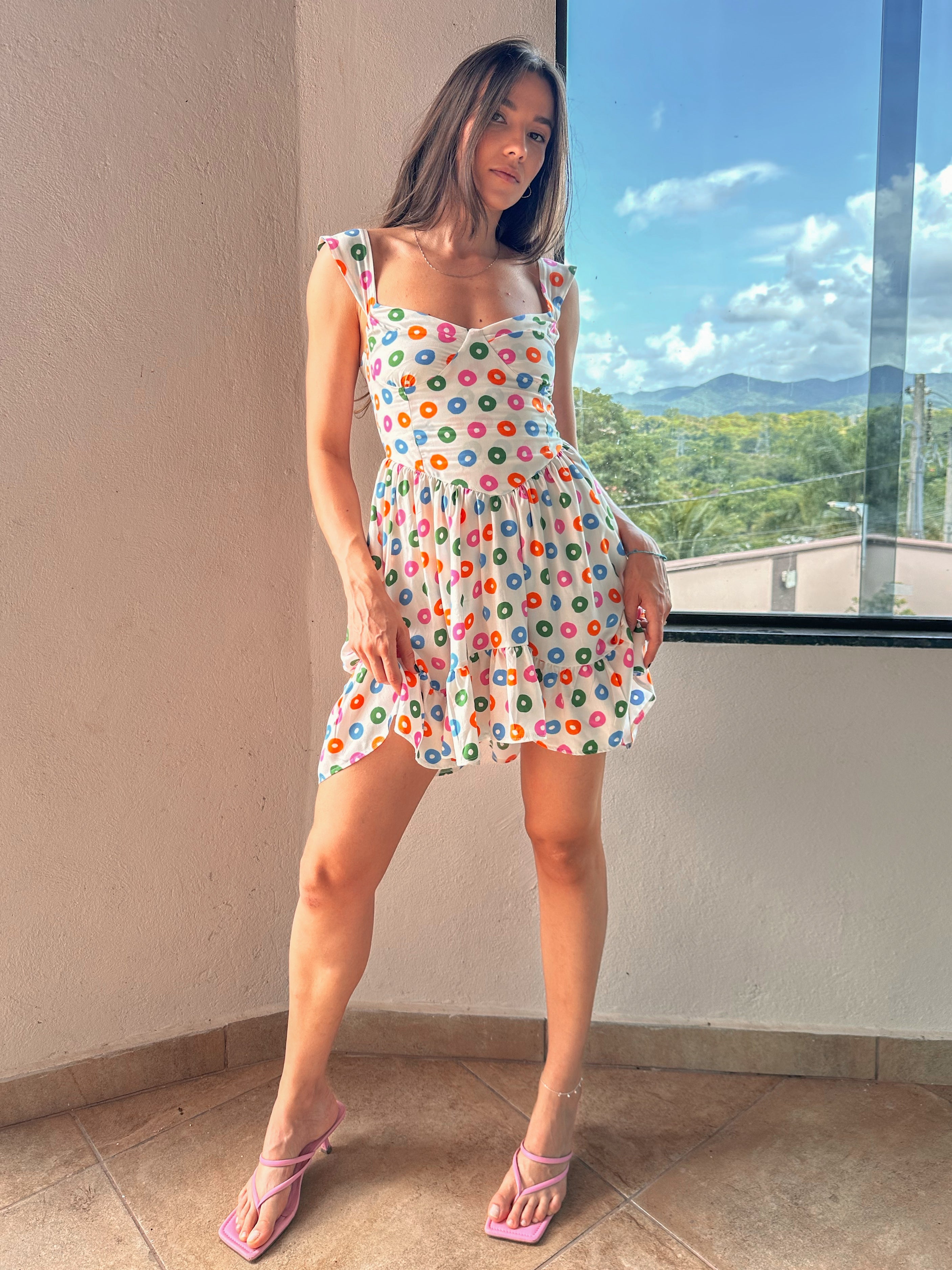 Vestido Curto Estampado Amour