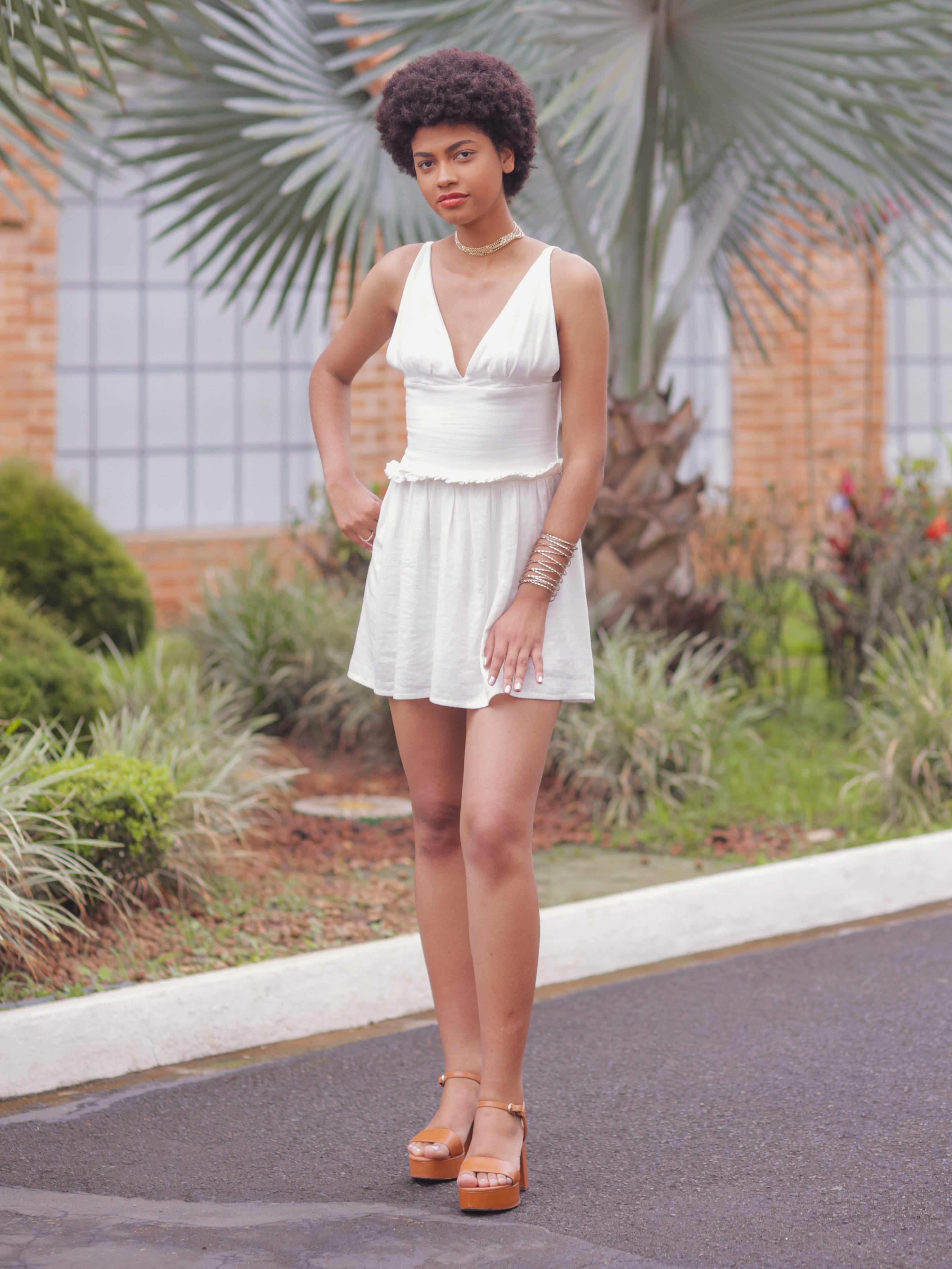 Vestido Noronha Decote Linho