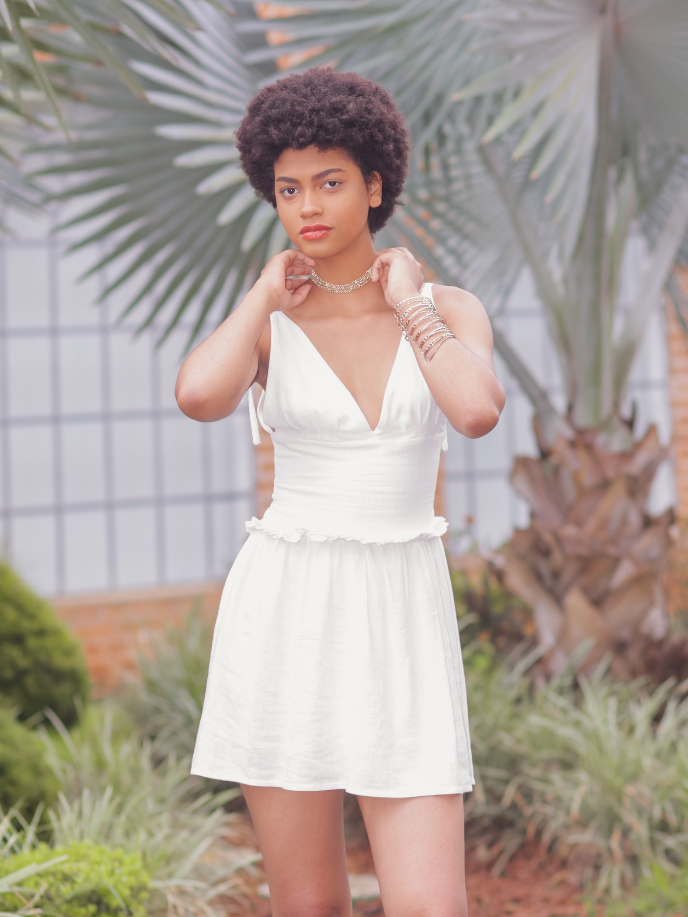 Vestido Noronha Decote Linho