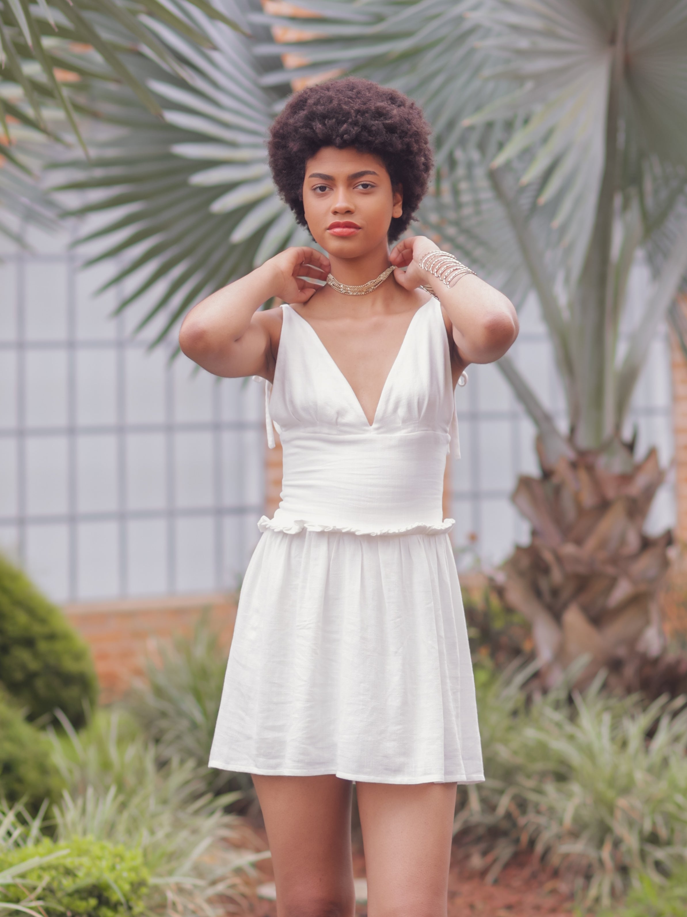 Vestido Noronha Decote Linho