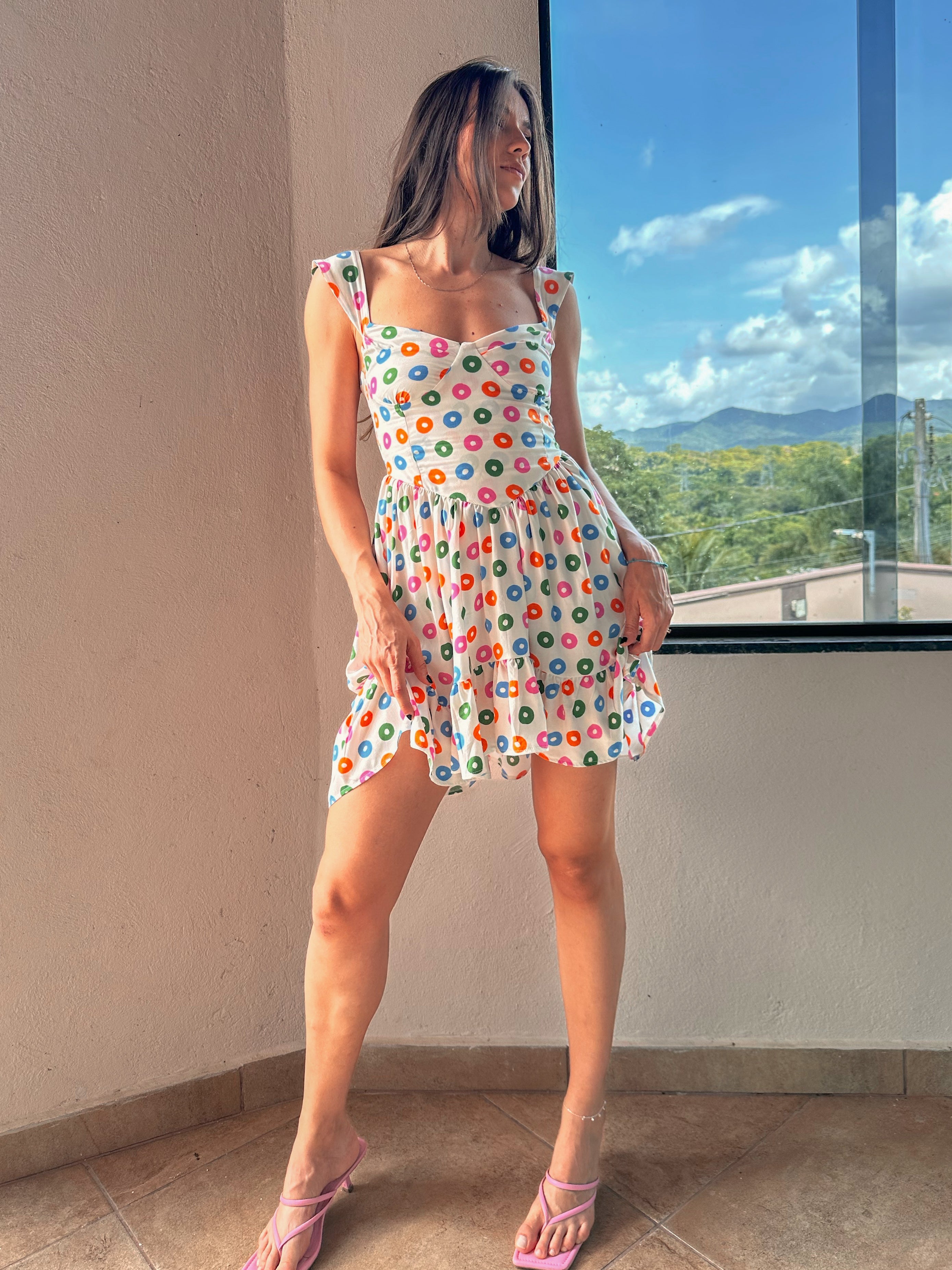 Vestido Curto Estampado Amour