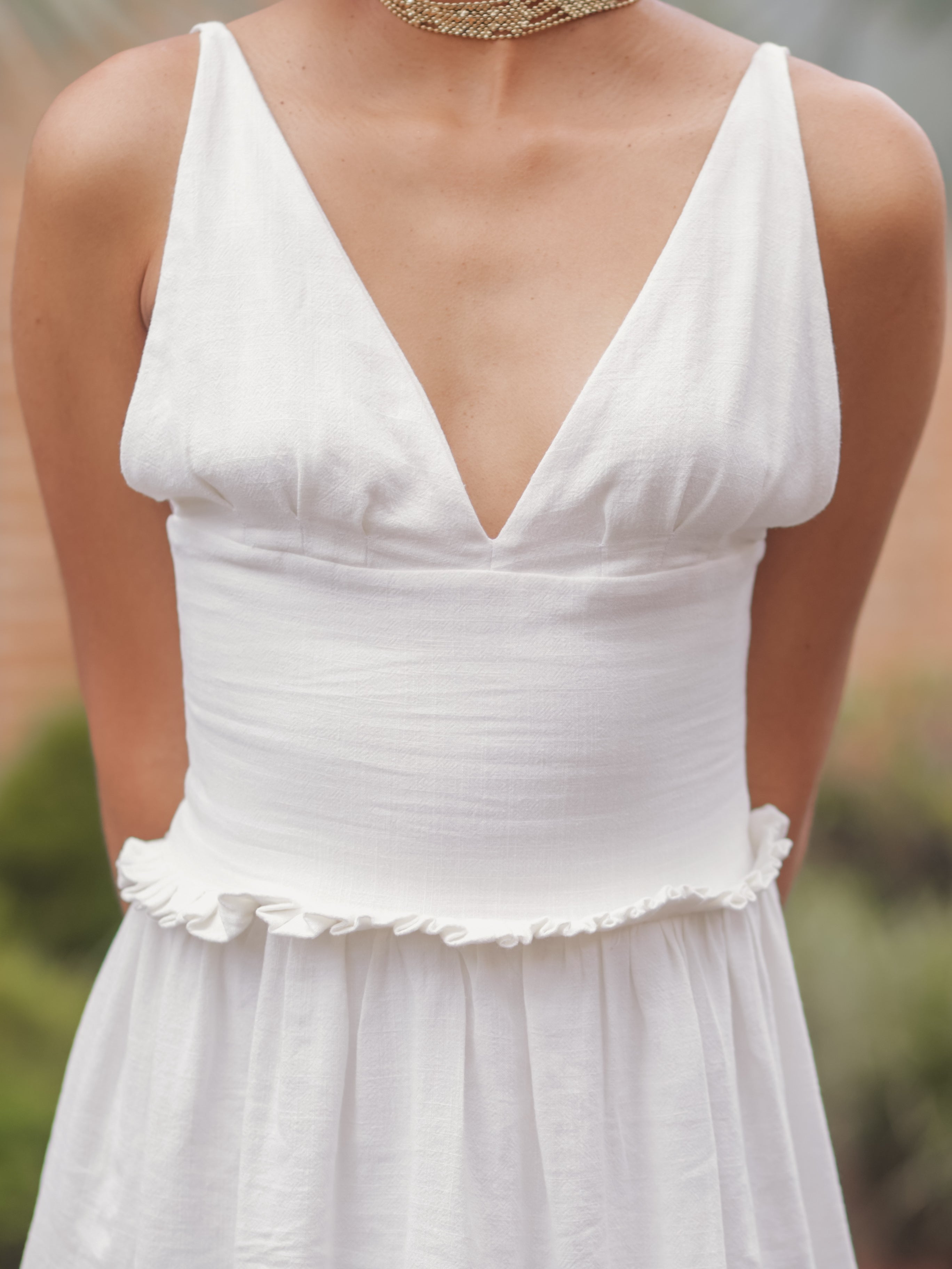 Vestido Noronha Decote Linho