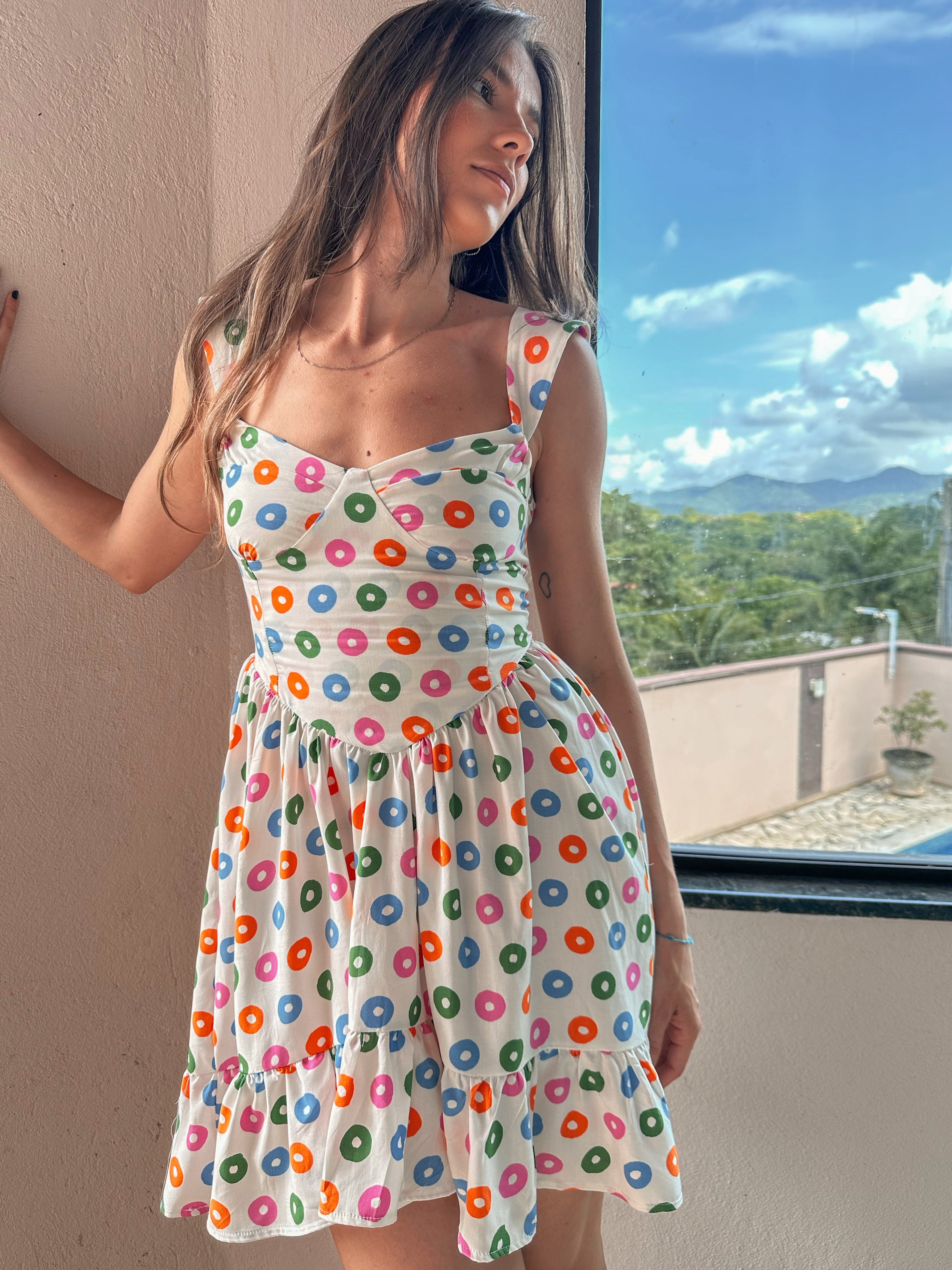 Vestido Curto Estampado Amour